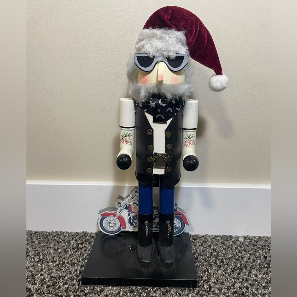 Biker Santa Nutcracker